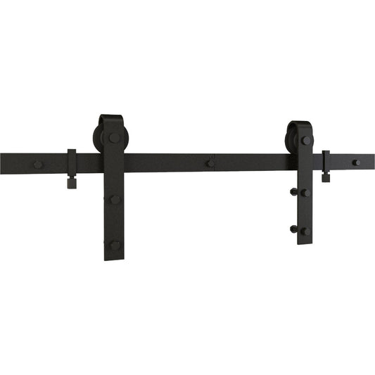 National 928 96 In. Matte Black Classic Interior Barn Door Kit (2-Piece)