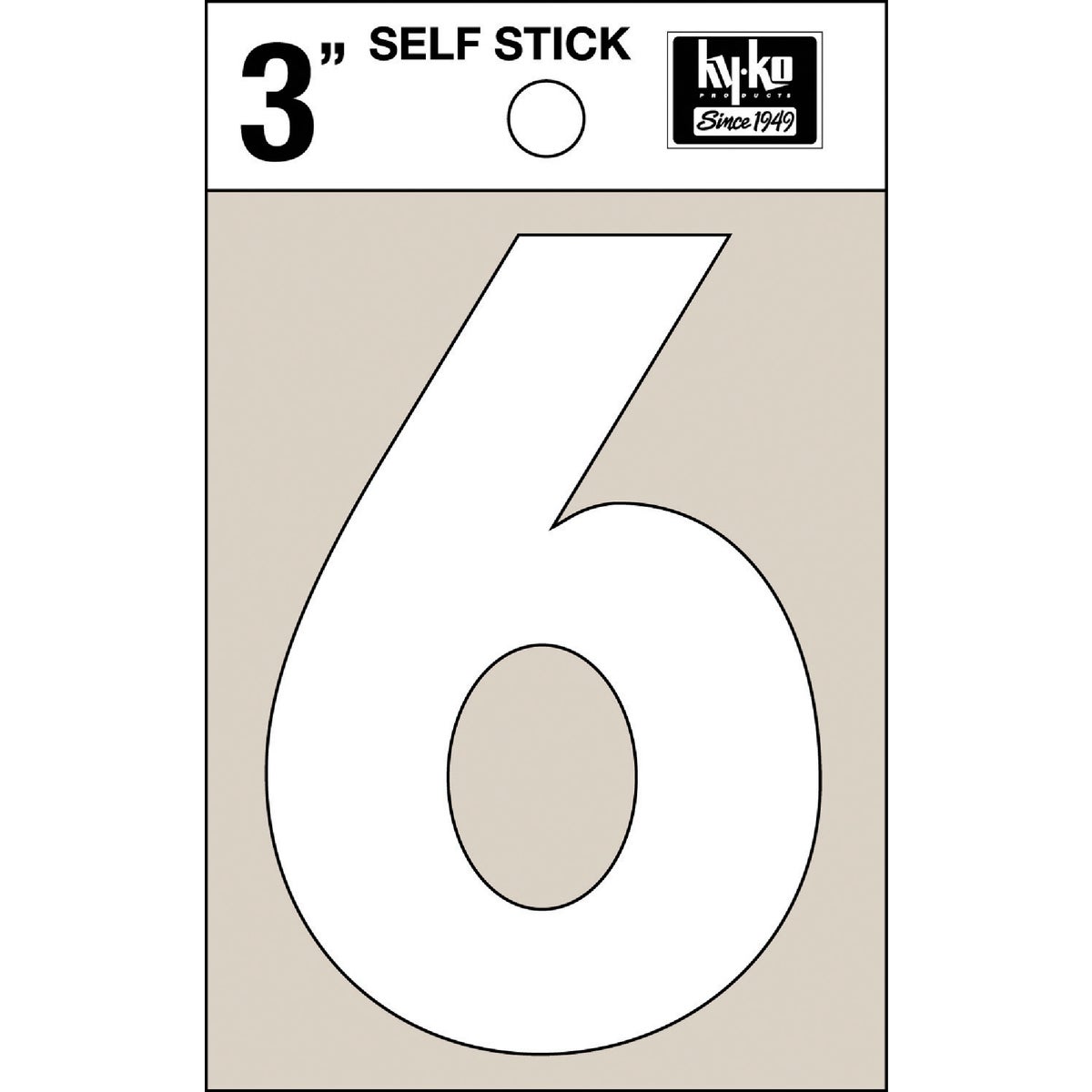 Hy-Ko Vinyl 3 In. Non-Reflective Adhesive Number Six