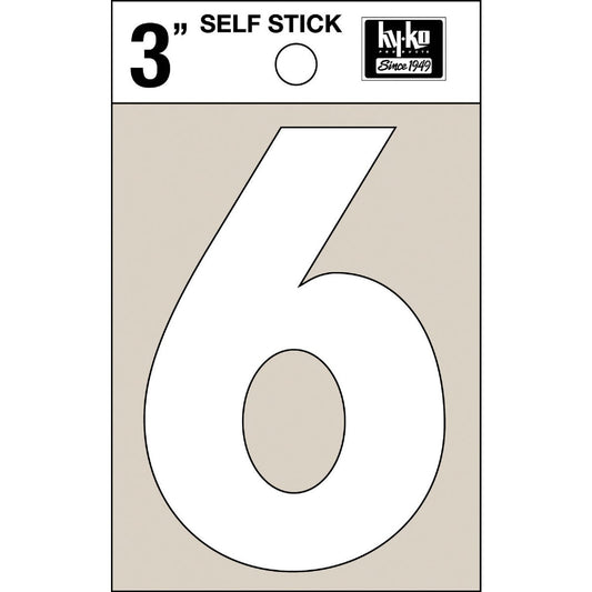 Hy-Ko Vinyl 3 In. Non-Reflective Adhesive Number Six