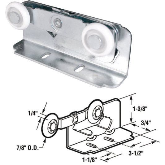 Prime-Line 7/8 In. Double Wheel Pocket Door Hanger (2-Count)