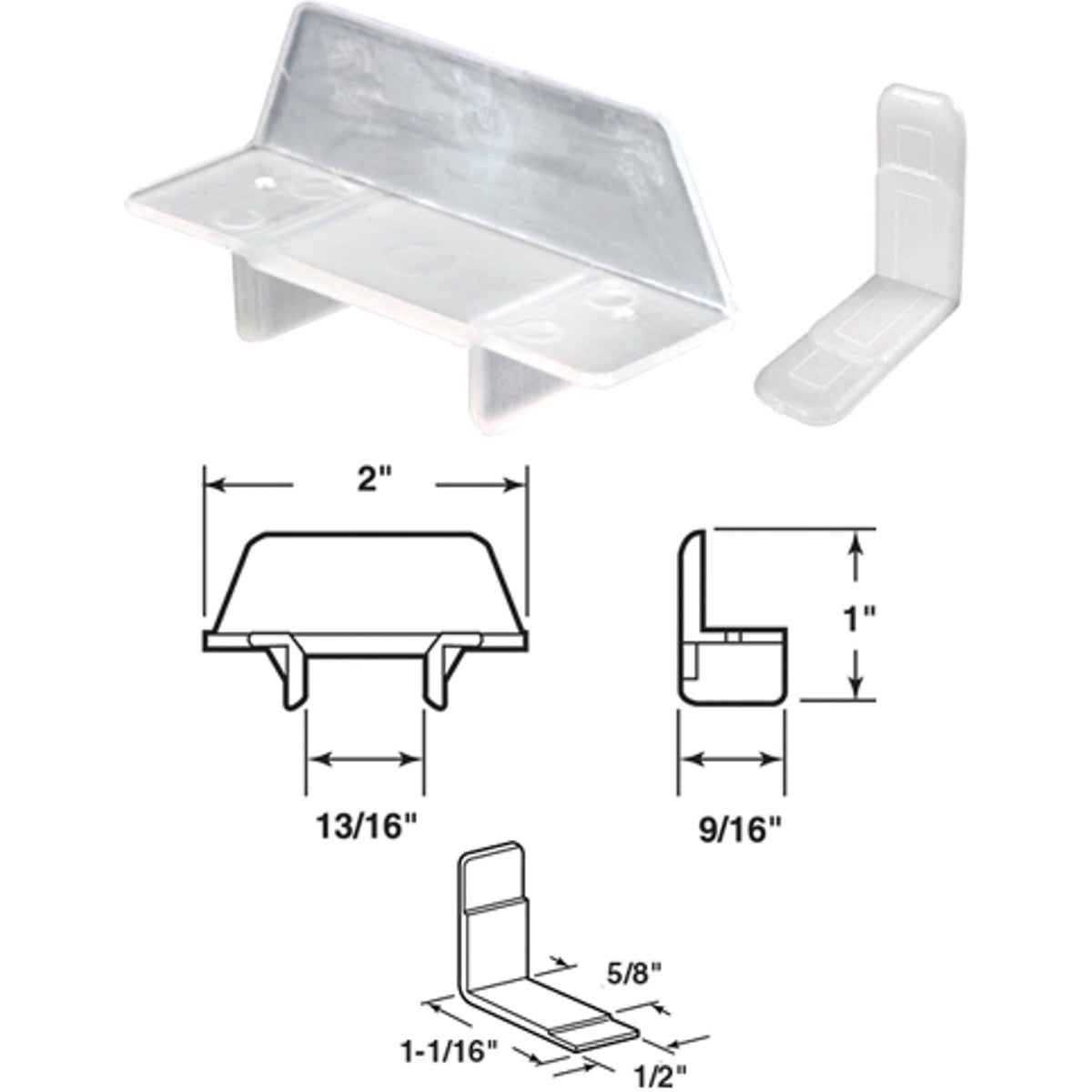 SLIDE-CO 13/16" x 2" Plastic Track Guide