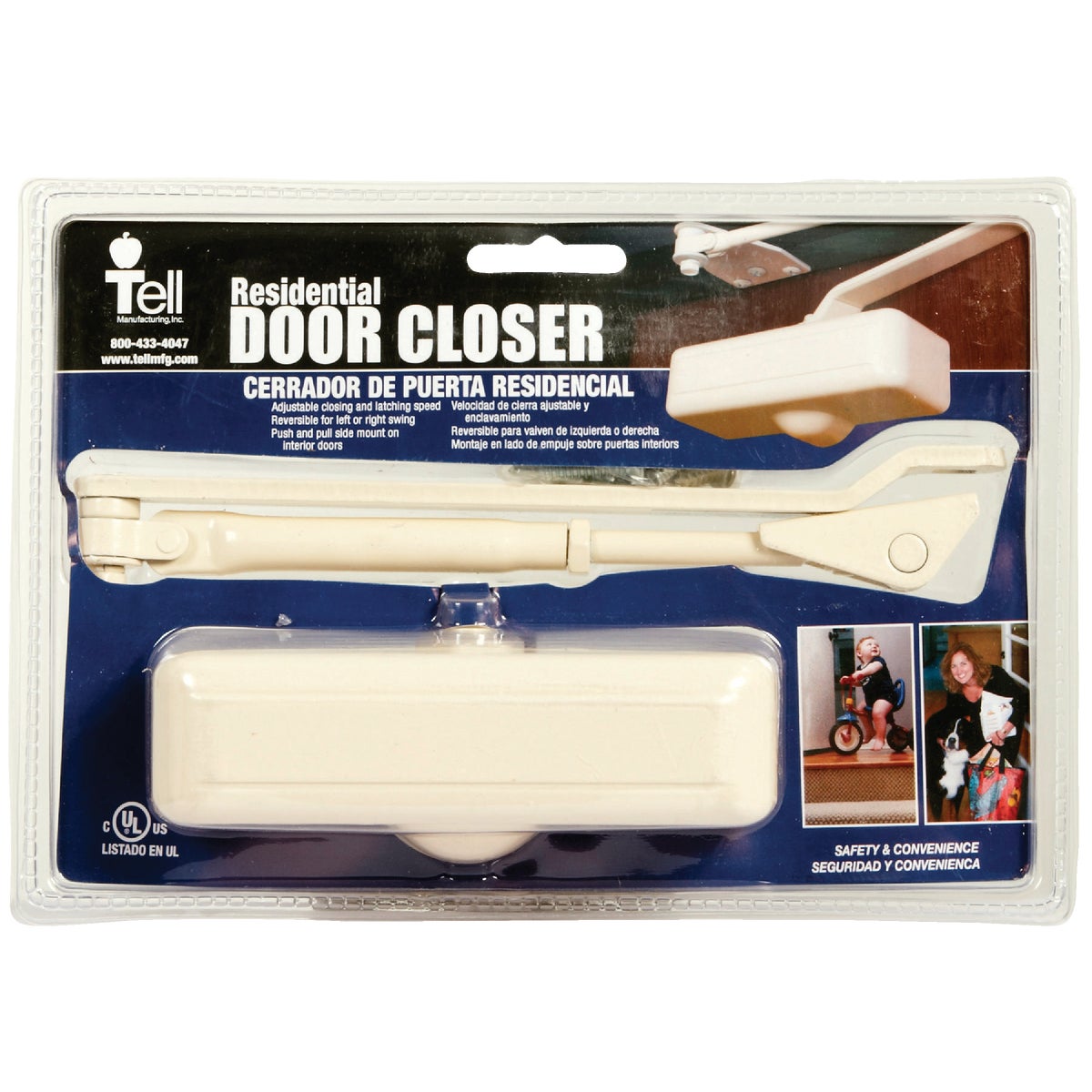 Tell Ivory Grade 3 Residential Door Closer