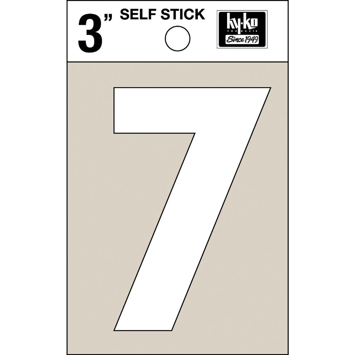 Hy-Ko Vinyl 3 In. Non-Reflective Adhesive Number Seven