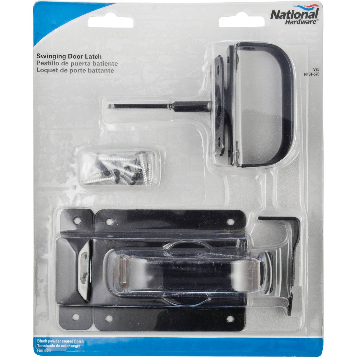 National Black Steel Swinging Door Latch