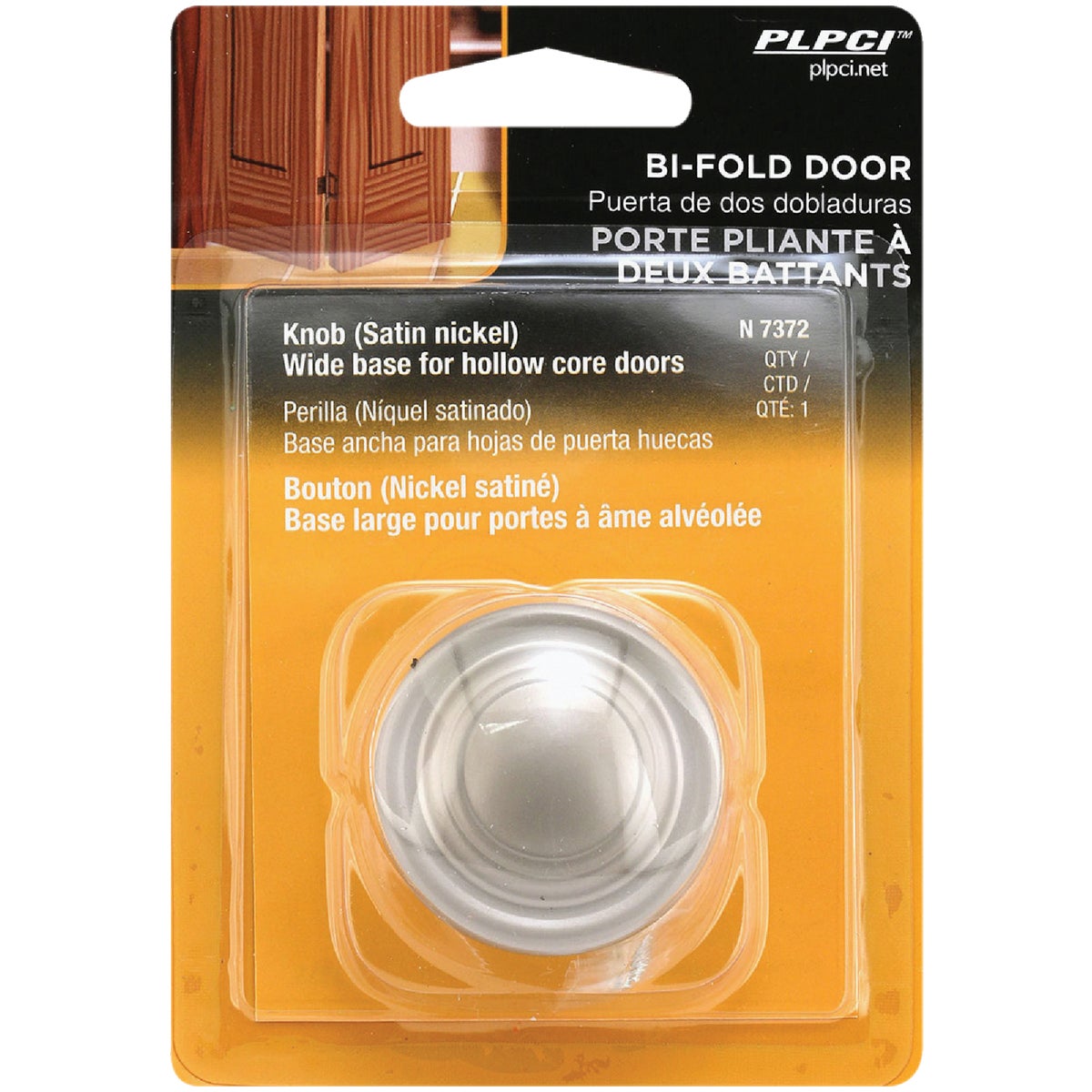 Prime-Line 1-11/16 In. Satin Nickel Bi-Fold Door Knob