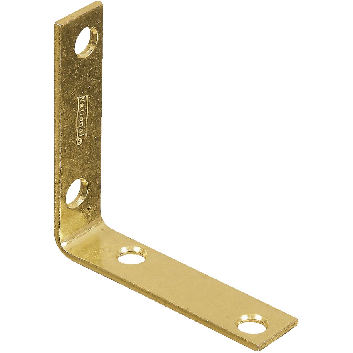 National Catalog V115 2-1/2 In. x 5/8 In. Brass Steel Corner Brace (4-Count)