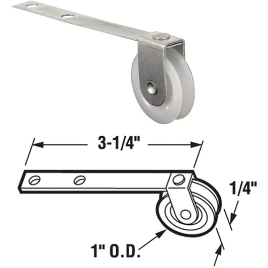 Slide-Co 1 In. x 1/4 In. Straight Spring Tension Screen Door Roller Assembly with Center Groove (2-Count)