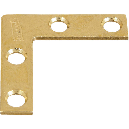 National Catalog 117 1-1/2 In. x 3/8 In. Brass Flat Corner Iron (4-Count)