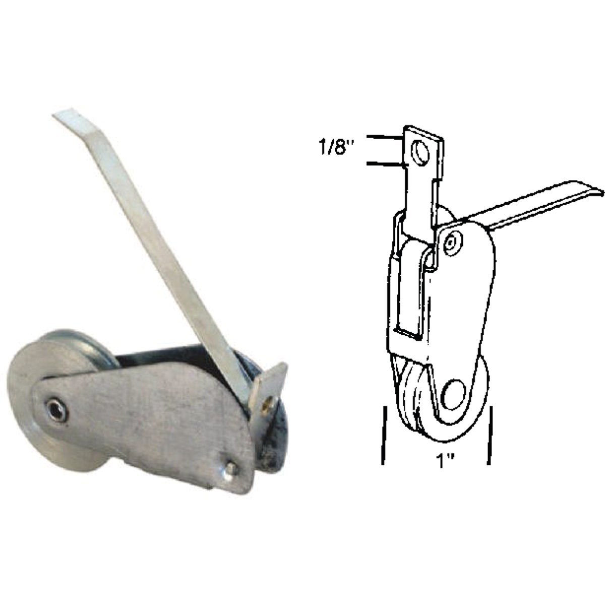 Slide-Co 1 In. x 1/4 In. Spring Tension Steel Screen Door Roller Assembly with Screws (2-Count)