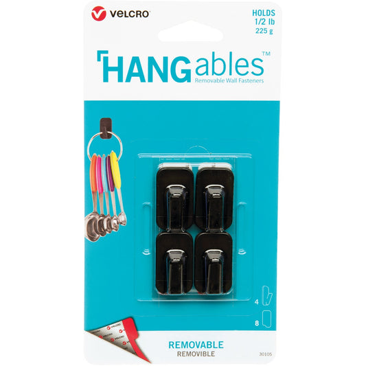 Velcro Brand Hangables 1/2 Lb. Capacity Black Removable Micro Hook (4 Count)