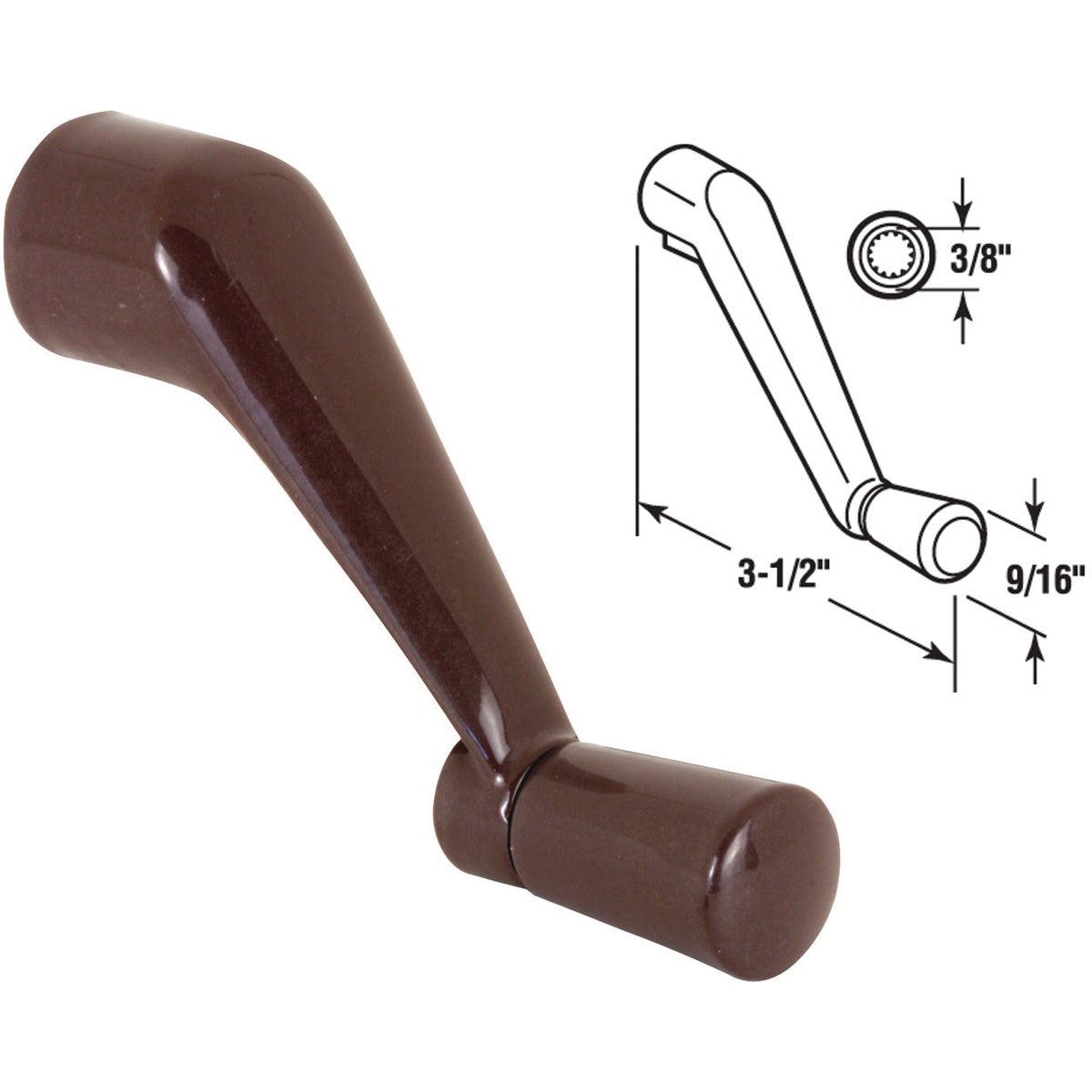 Prime-Line Bronze Spline Casement Window Crank Handle