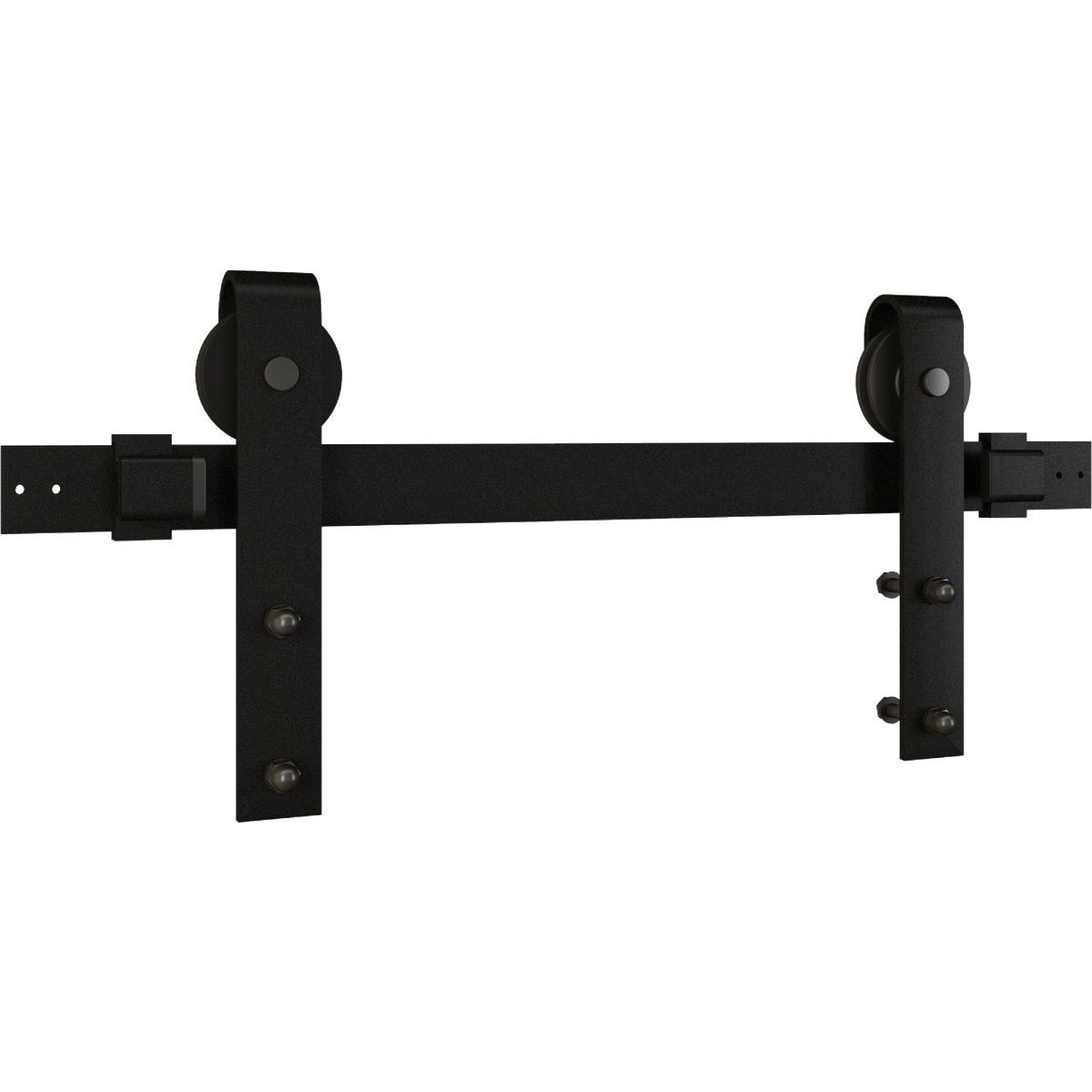 National 927 72 In. Matte Black Designer Interior Barn Door Kit with Soft Close