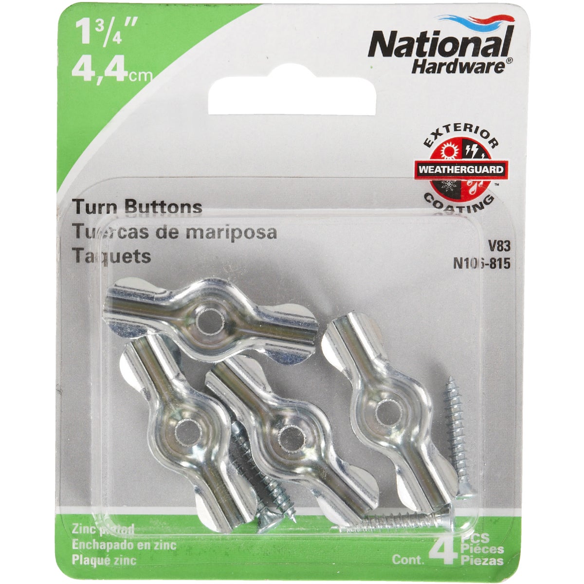 National 1-3/4 In. Zinc Turn Button (4-Pack)