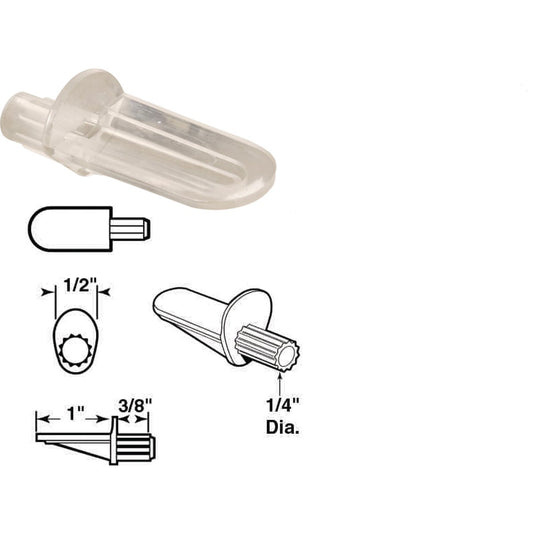 Prime-Line 1/4 In. Dia. x 1-3/8 In. L. Clear Butyrate Shelf Support (12-Count)