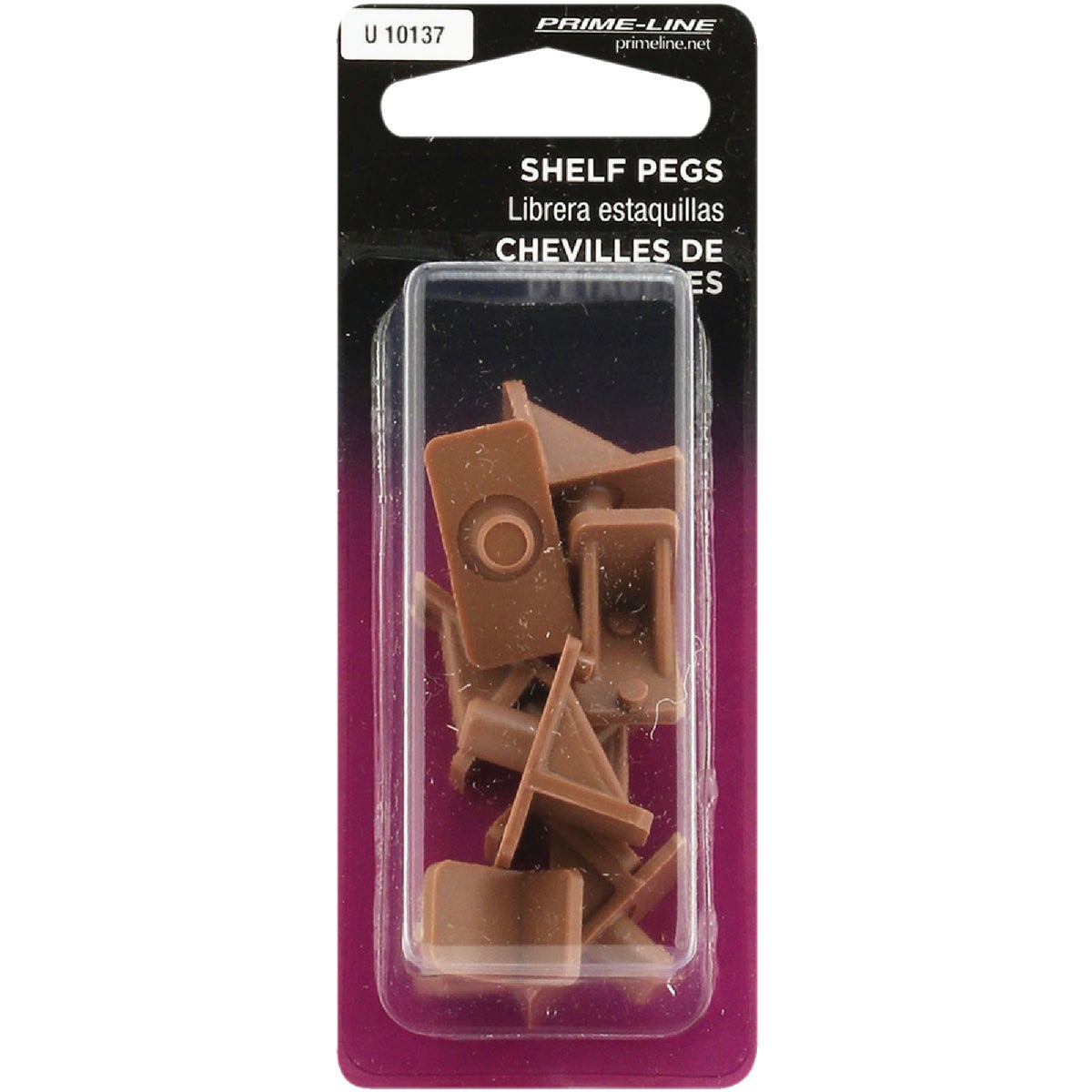 Prime-Line 1/4 In. Brown Plastic Shelf Support (8-Count)