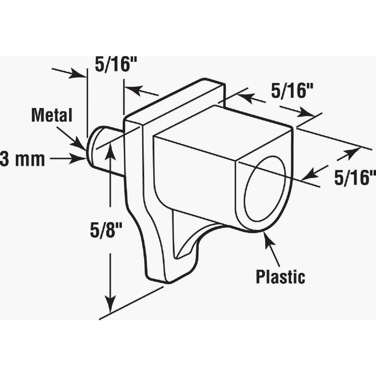 Prime-Line 3mm Clear Plastic with Metal Stem Shelf Support (8-Count)