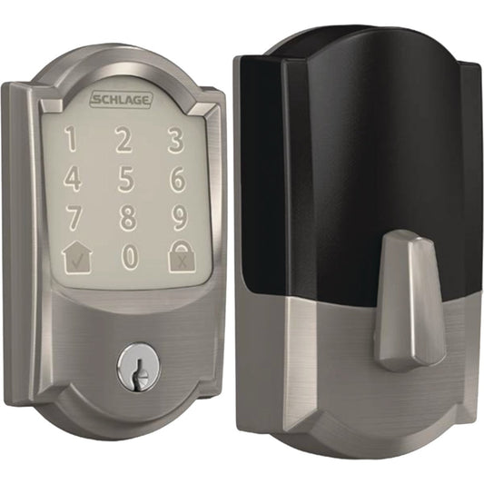 Schlage Encode Smart WiFi Deadbolt with Satin Nickel Camelot Trim