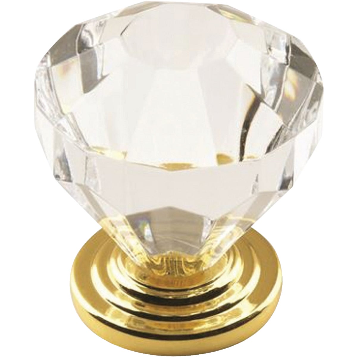 Amerock Traditional Classics Acrylic & Brass 1-1/4 In. Cabinet Knob