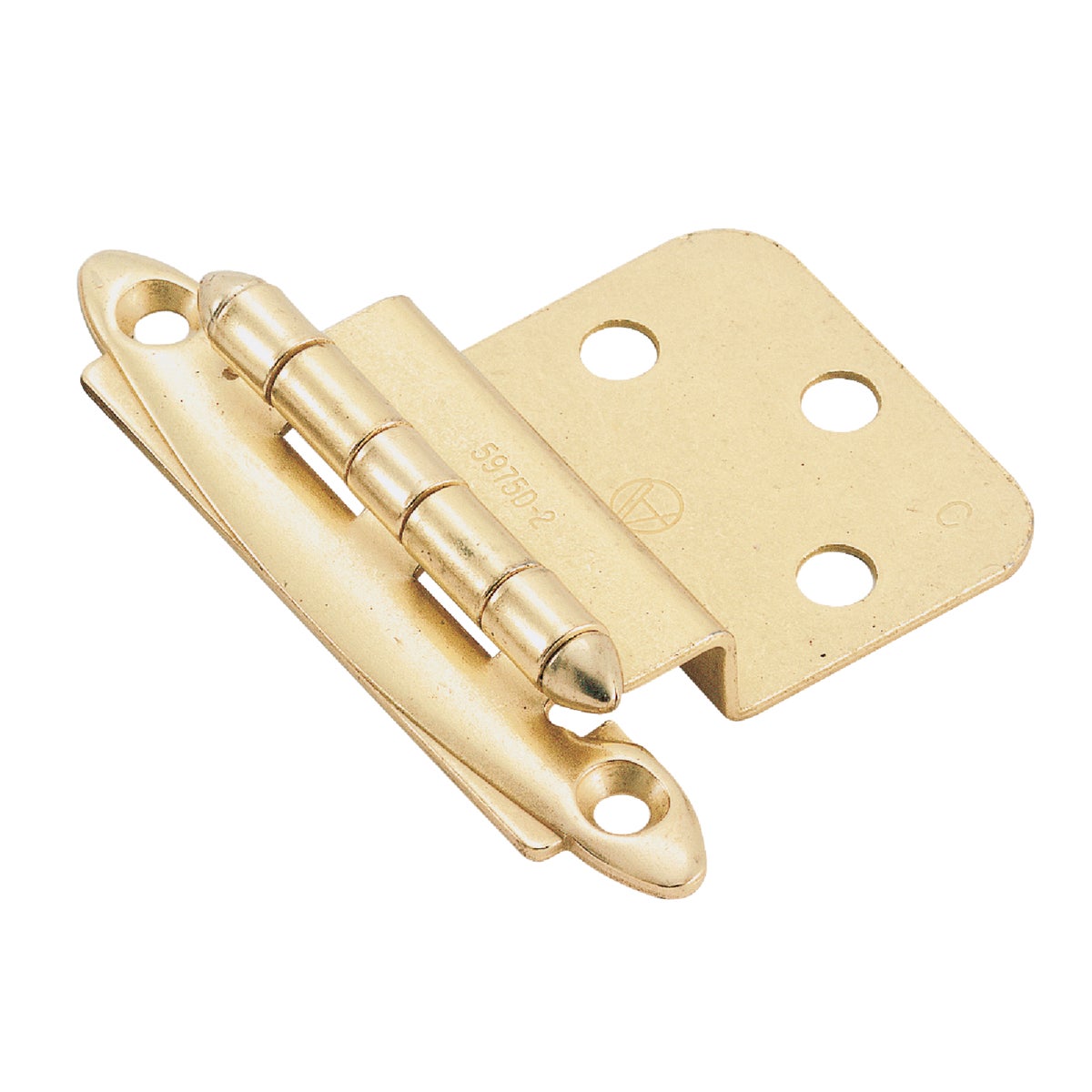 Amerock Polished Brass 3/8 In. Non Self-Closing Inset Hinge, (2-Pack)