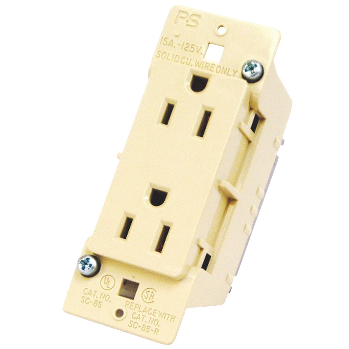 United States Hardware 15A Ivory Mobile Home 5-15R Duplex Outlet