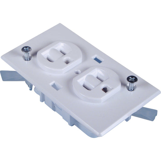 United States Hardware 15A White Conventional Mobile Home 5-15R Duplex Outlet