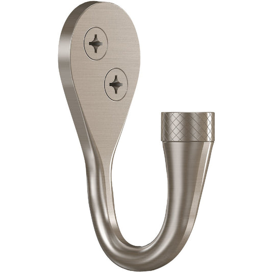 National Hardware 2-5/8 In. Satin Nickel Powell Knurled Hook (2-Pack)