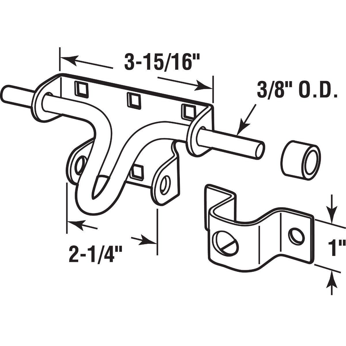 Prime-Line Zinc Plated Steel Slide Bolt Latch