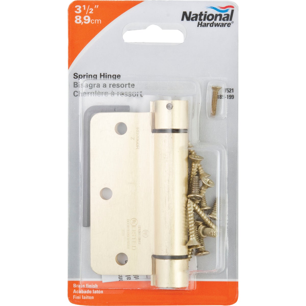 3-1/2 In. x 1/4 In. Radius Brass Spring Door Hinge