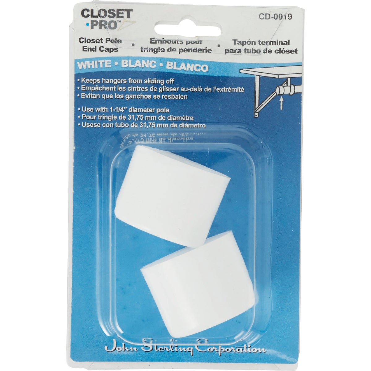 John Sterling Corp Closet Pro End Cap (2-Count)