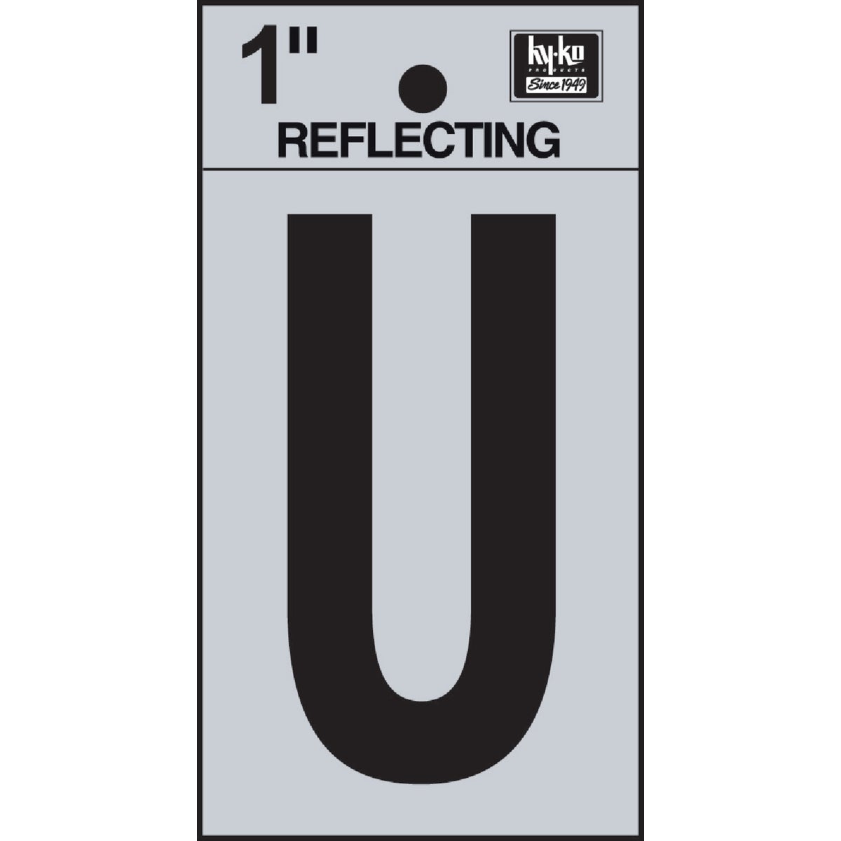 Hy-Ko Vinyl 1 In. Reflective Adhesive Letter, U