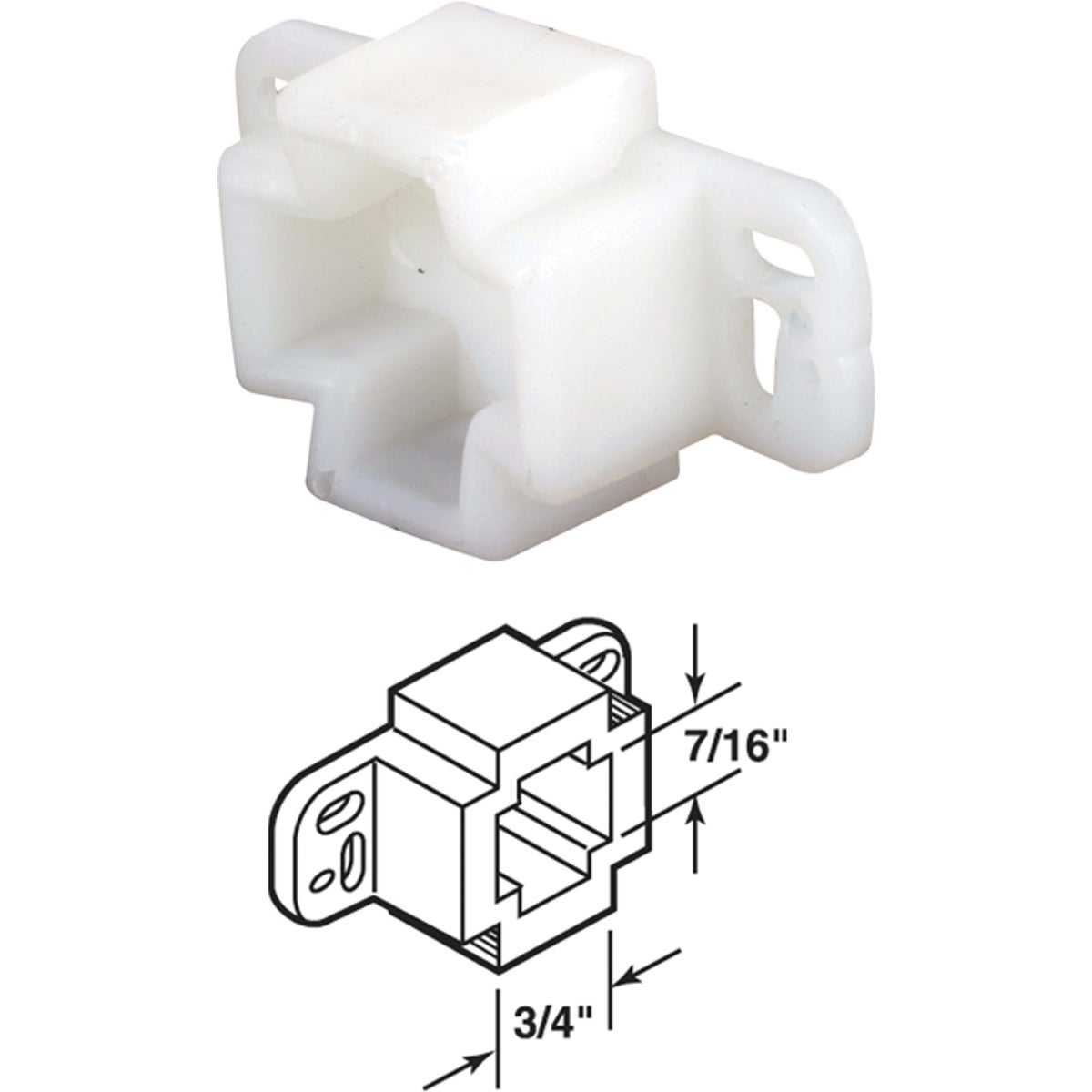 Prime-Line Nylon White Track Socket (2-Pack)