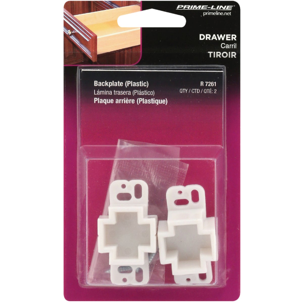 Prime-Line Nylon White Track Socket (2-Pack)