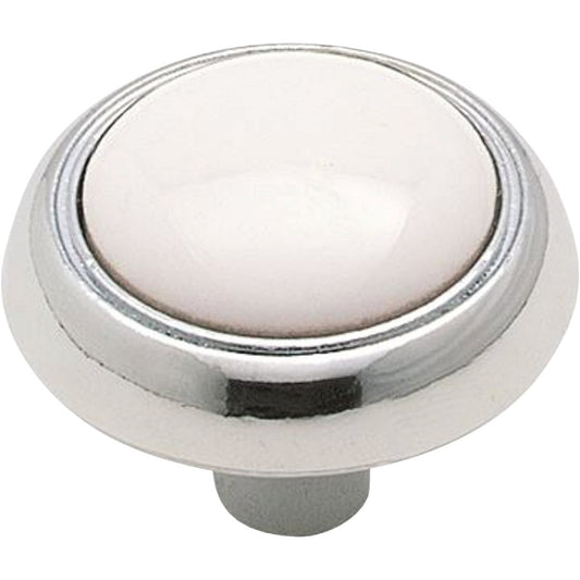 Amerock Allison Chrome & Ceramic 1-1/4 In. Cabinet Knob