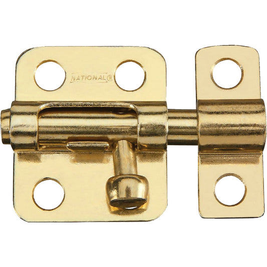 National 2 In. Satin Brass Cellar Window Barrel Bolt