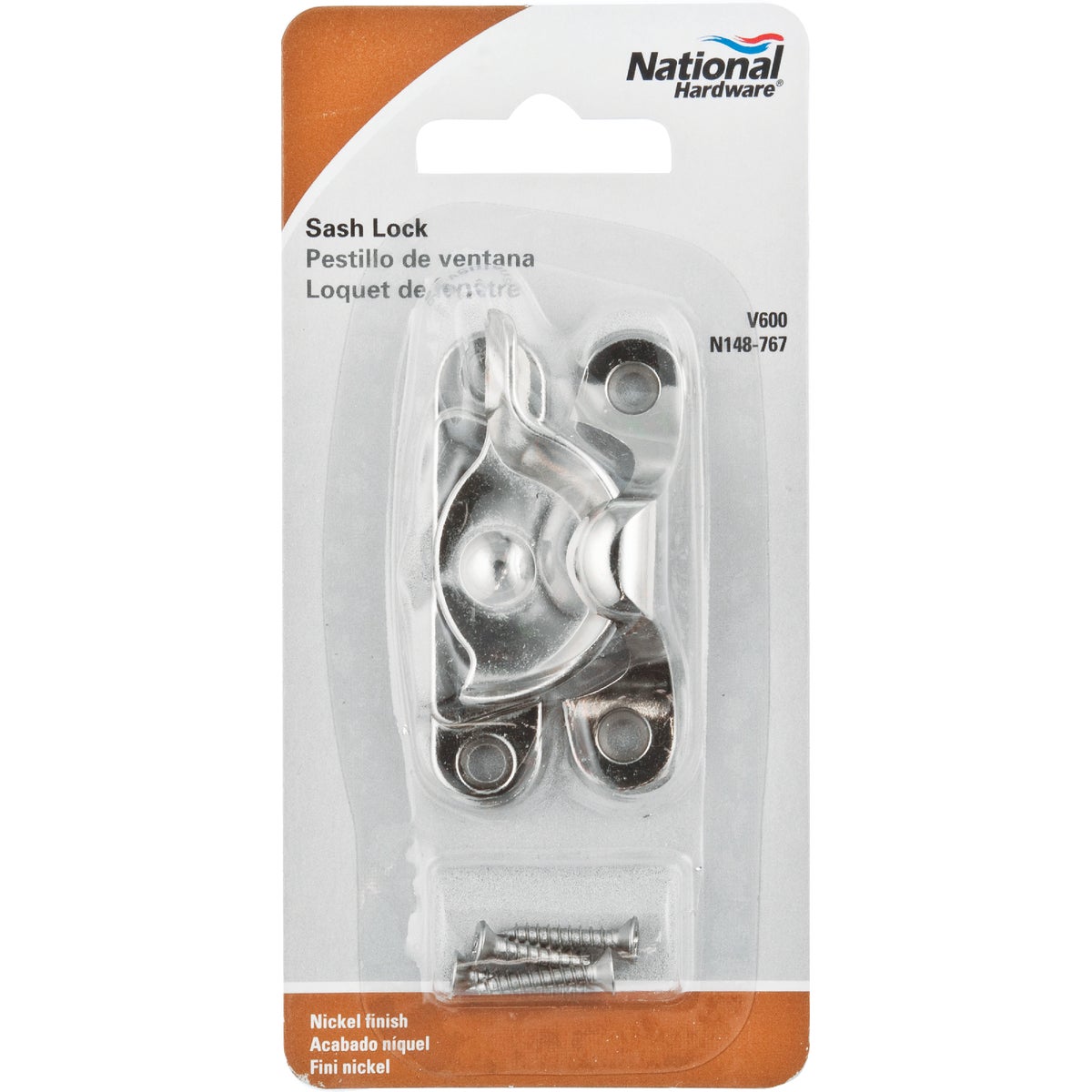 National Nickel 7/8 In. Crescent Sash Lock