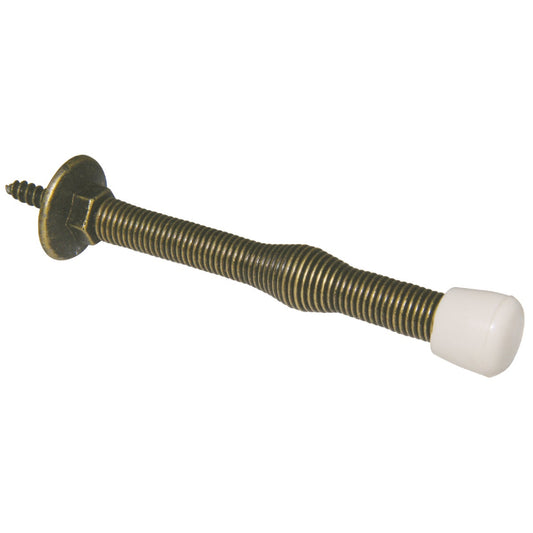 Ultra Hardware 3 In. Antique Brass Plastic Tip Spring Door Stop