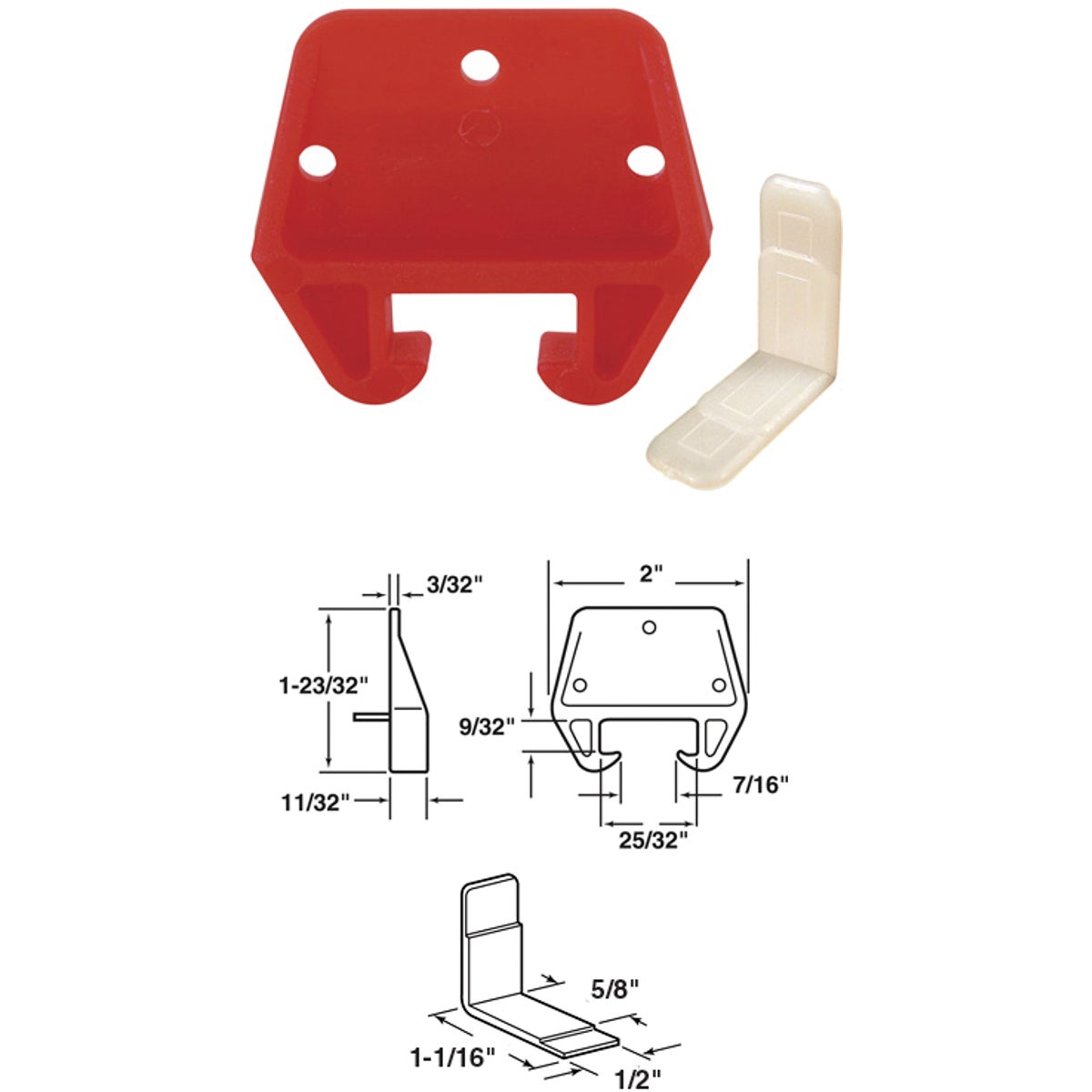 Prime-Line Plastic Orange Track Guide for 5/16 In. x 1-3/32 In. Track (2-Count)