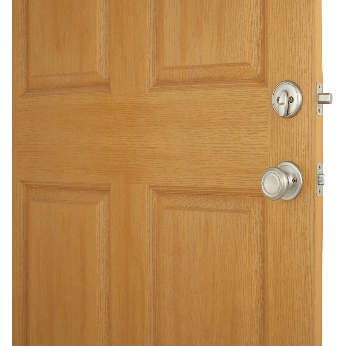 Kwikset Signature Series Chelsea Satin Nickel Entry Door Handleset with Smartkey & Cameron Knob