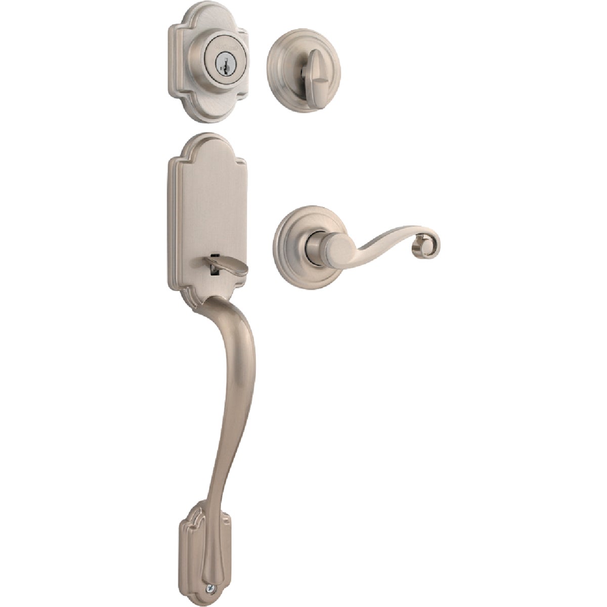 Kwikset Signature Series Arlington Satin Nickel Entry Door Handleset with Smartkey