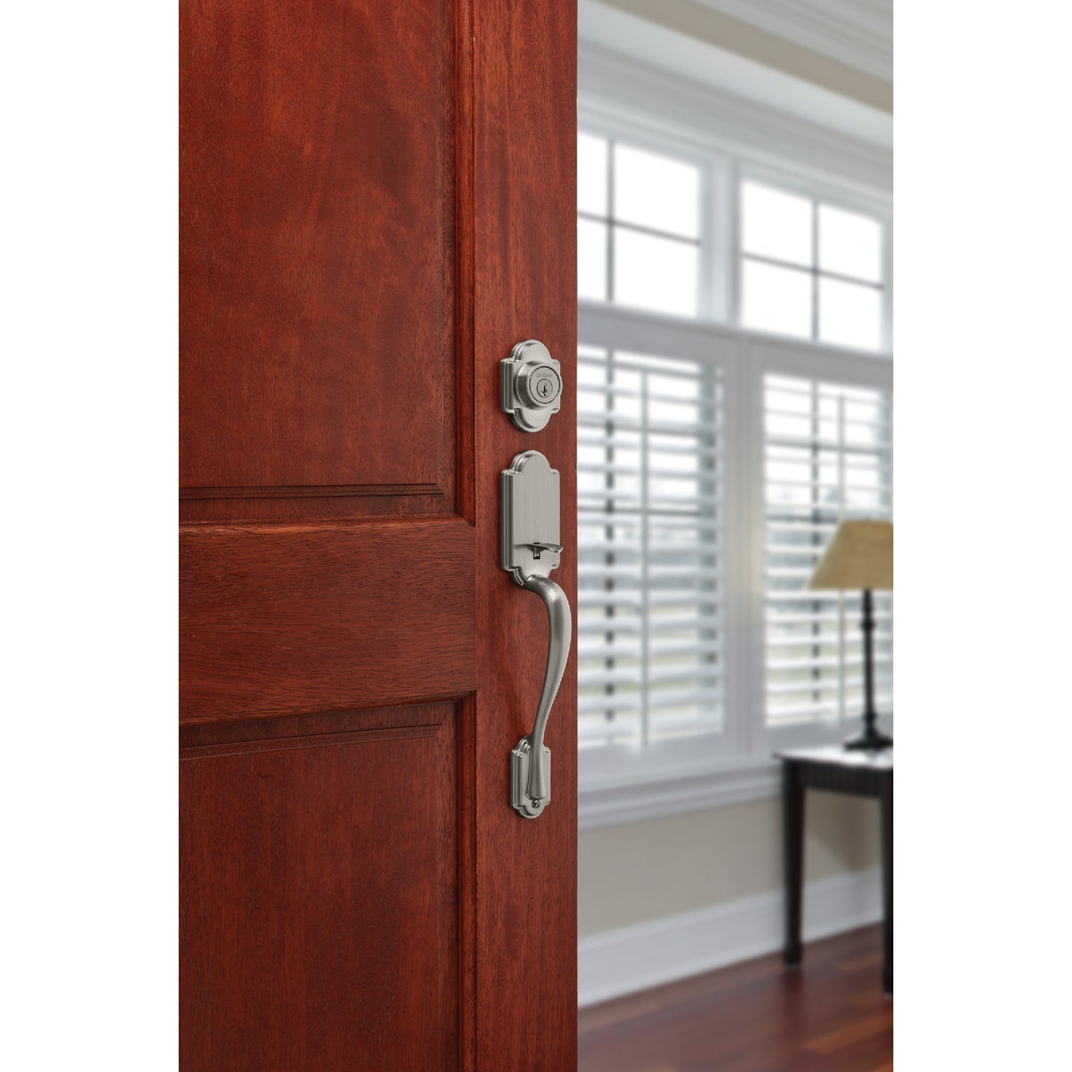 Kwikset Signature Series Arlington Satin Nickel Entry Door Handleset with Smartkey