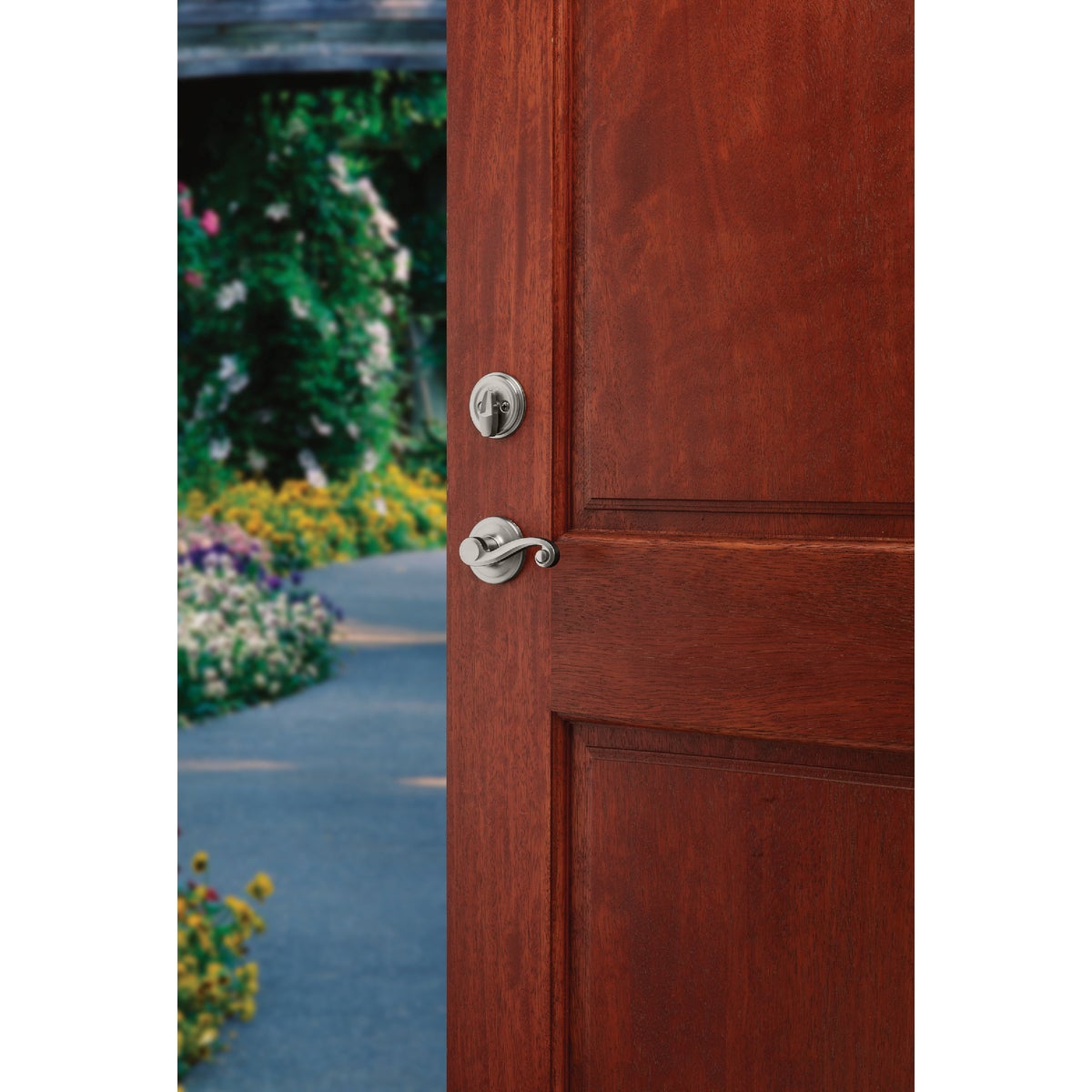 Kwikset Signature Series Arlington Satin Nickel Entry Door Handleset with Smartkey