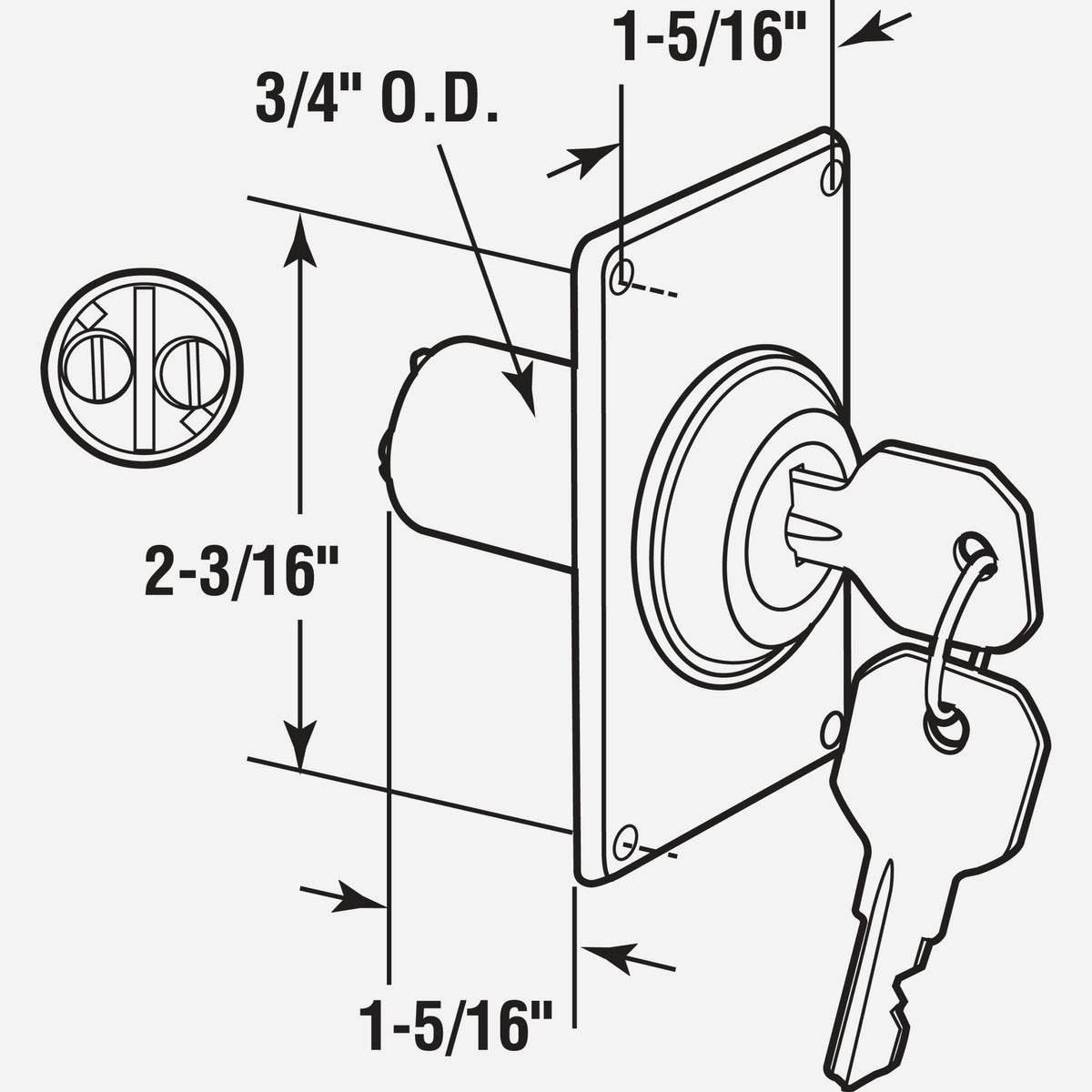 Prime-Line Garage Door Plastic Housing Electric Key Switch