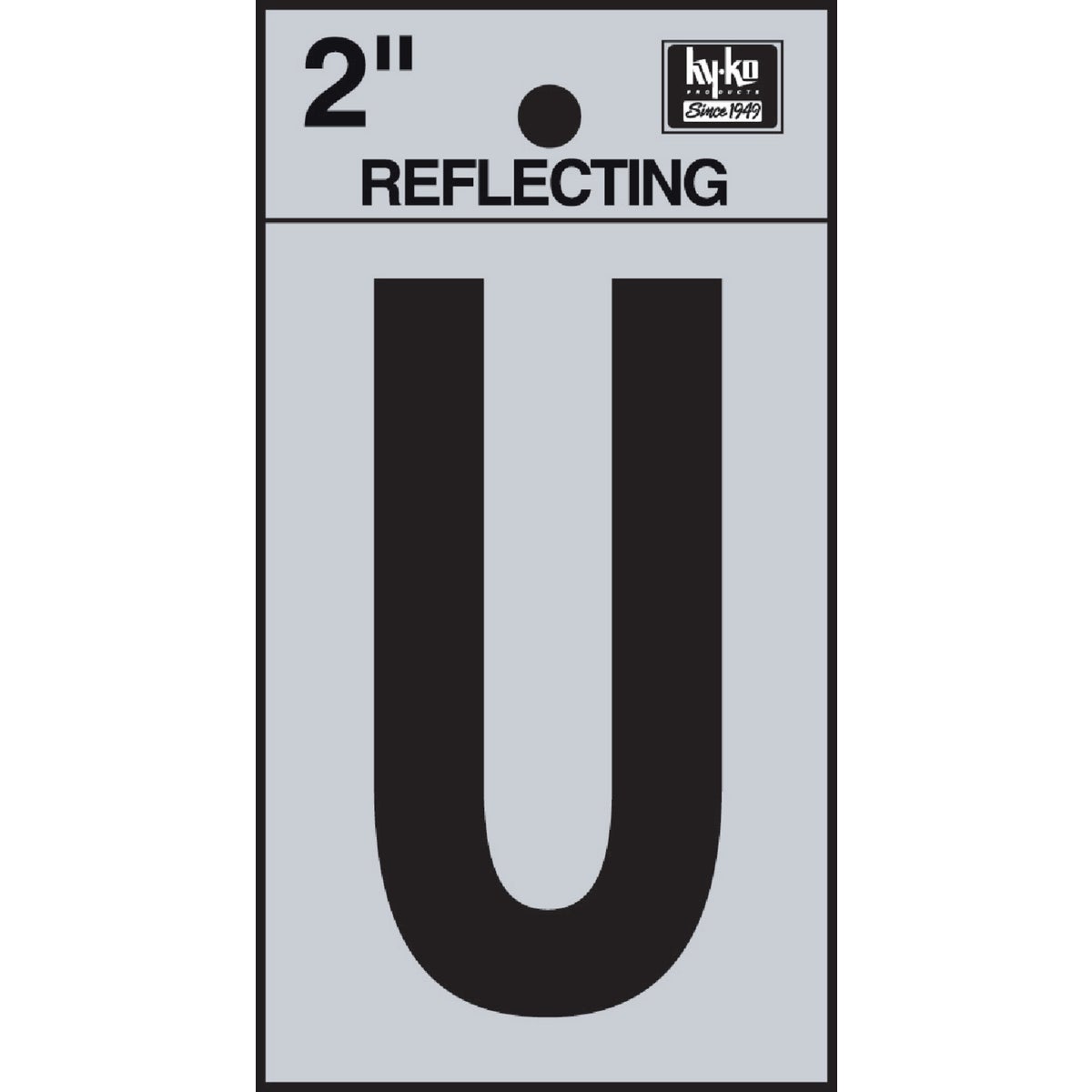 Hy-Ko Vinyl 2 In. Reflective Adhesive Letter, U