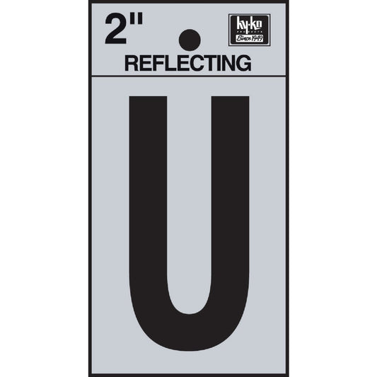 Hy-Ko Vinyl 2 In. Reflective Adhesive Letter, U