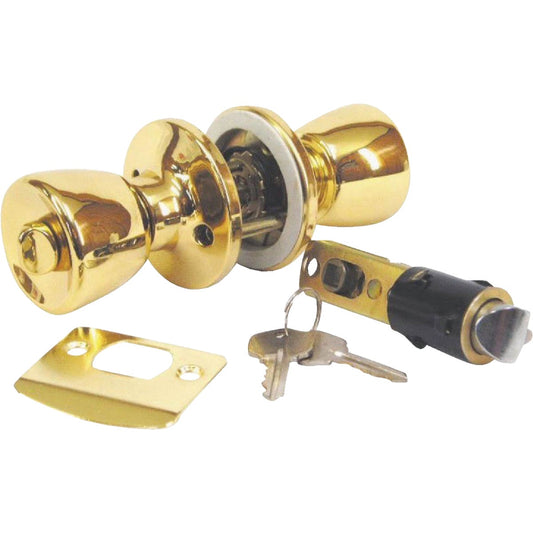 United States Hardware Polished Brass Entry Door Knob