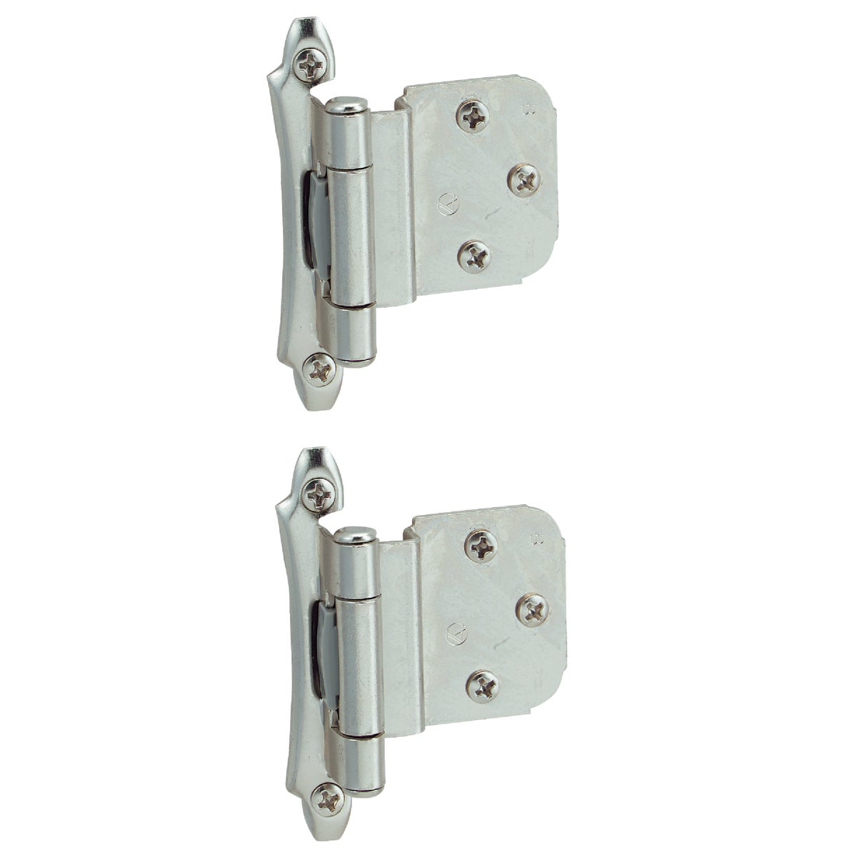 Amerock Polished Chromium 3/8 In. Self-Closing Inset Hinge, (2-Pack)