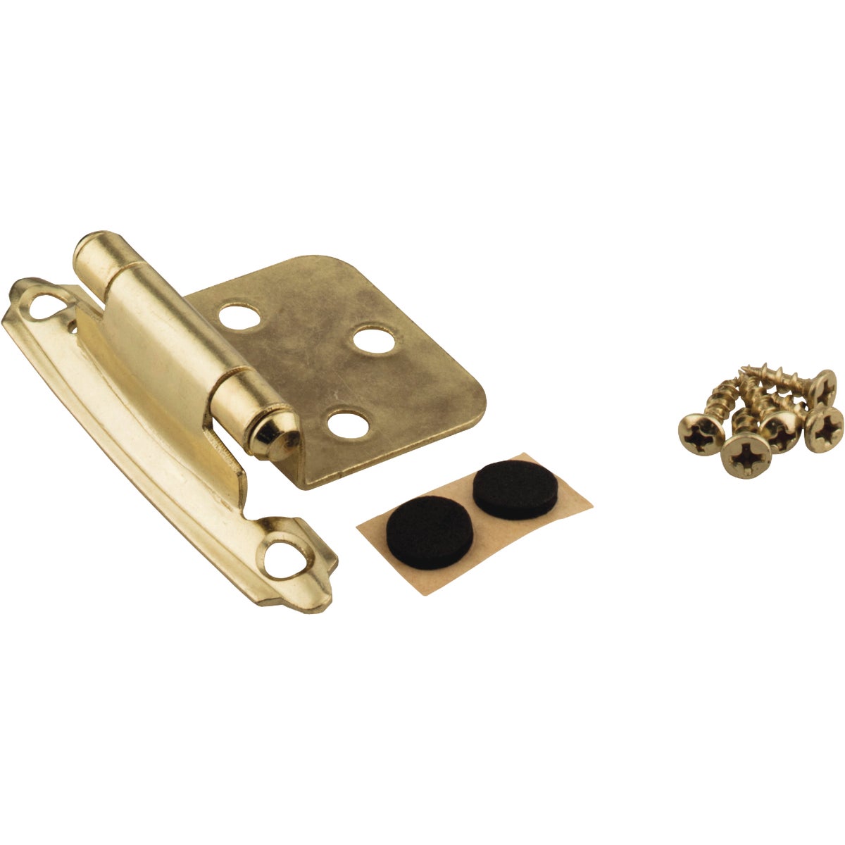 KasaWare Polished Brass Self-Closing Overlay Hinge (2-Pack)