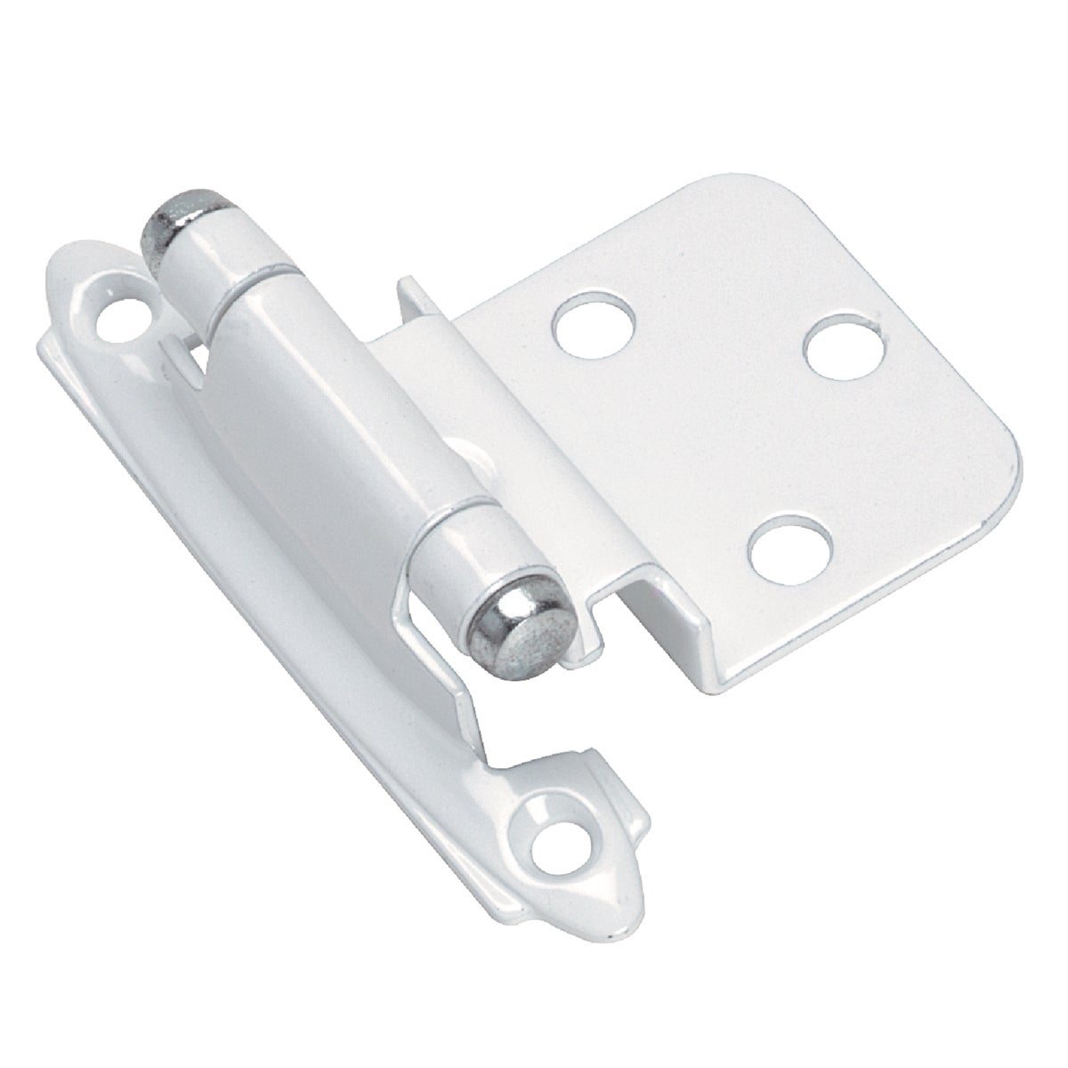 Amerock White 3/8 In. Self-Closing Inset Hinge, (2-Pack)