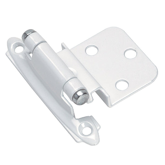 Amerock White 3/8 In. Self-Closing Inset Hinge, (2-Pack)