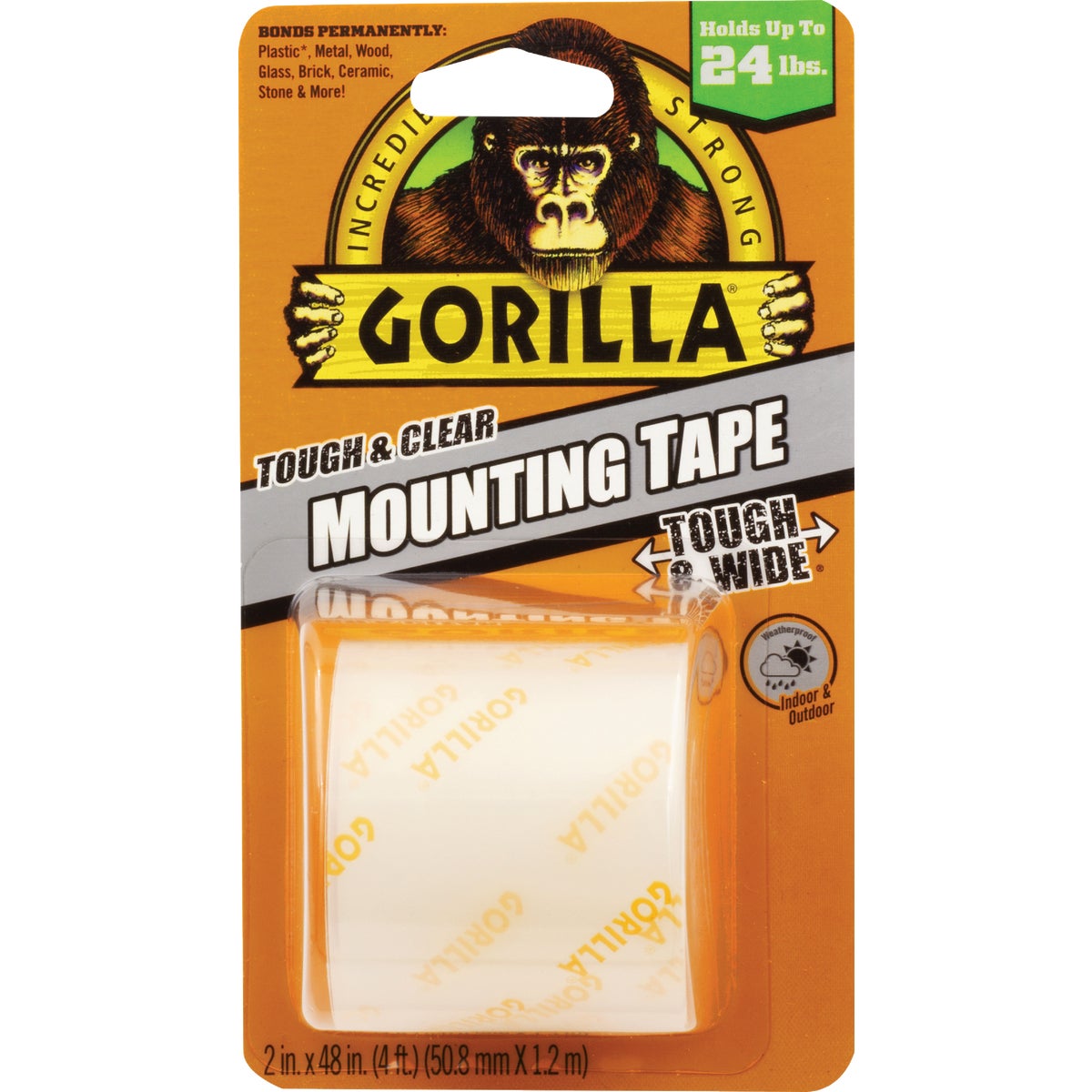 Gorilla 2 In. x 48 In. Tough & Clear Mounting Tape (24 Lb. Capacity)